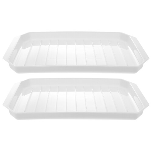 4Stk Mikrowellen Backblech Für Bacon Und Wurst Weiß