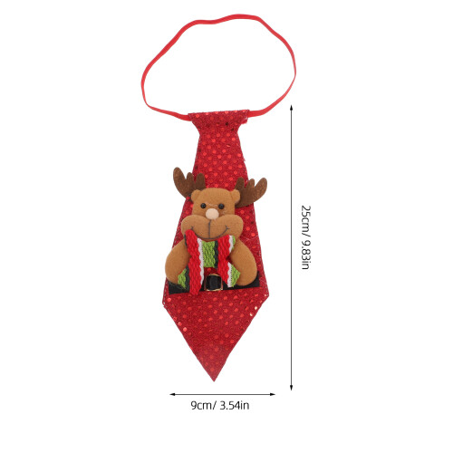 8Stk Weihnachtskrawatten Satin Festlich Farbenfrohe Deko 1