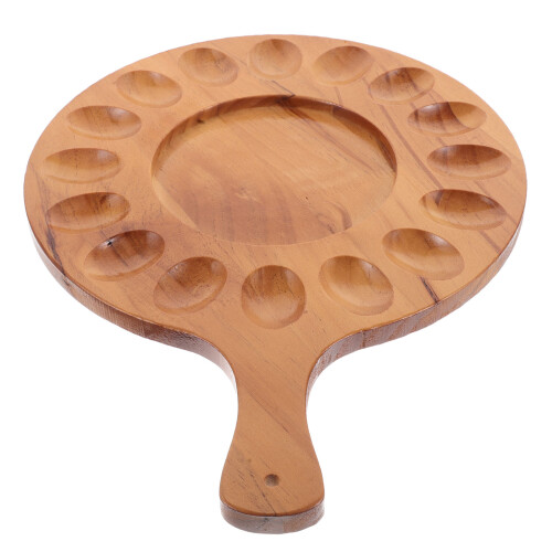 3Stk Holz Eierhalter Für 16 Eier Mit Kreativem Design, Hellbraun