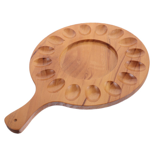 3Stk Holz Eierhalter Für 16 Eier Mit Kreativem Design, Hellbraun 1