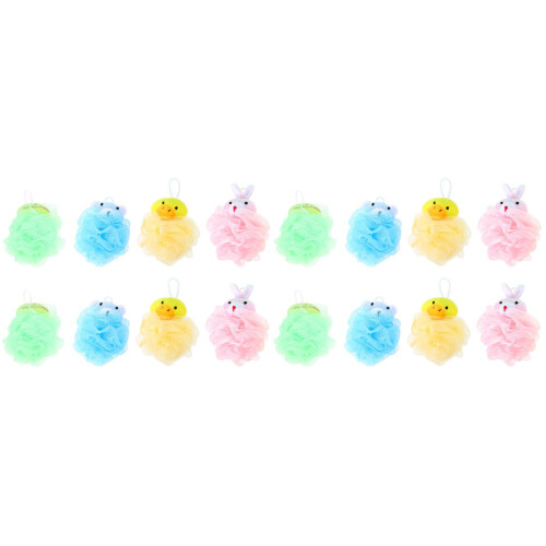 16Stk Kinder Badeblumen Cartoon Foaming Balls Netz 2
