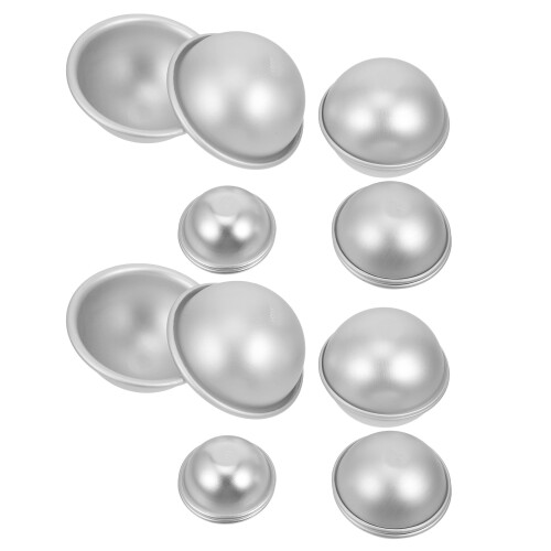 16Sets Aluminium Badekugel Formset Badekugeln Metall Silbern 1