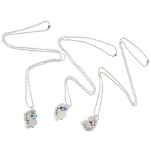 2St Zilveren Vriendschapsketting Set Met Drie Puzzelhangertjes