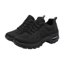 1Paar Stijlvolle Vrouwen Zwart Ademend Casual Sportschoenen