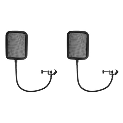 2Stk Mikrofonblendschutz Metall Schwarz Windschutz Geräuschfilter 2