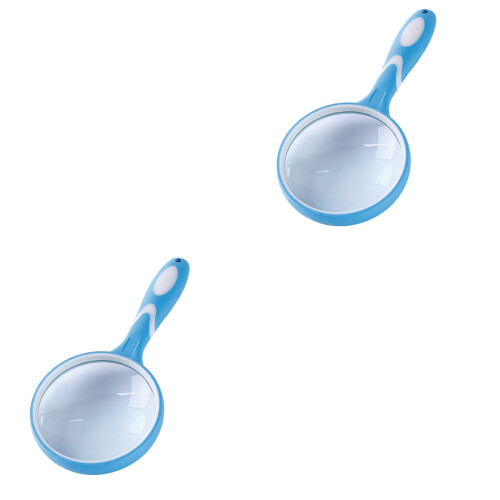 2Stk Blaue Handlupe Mit Leselupe Für Komfortables 2