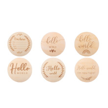 18Stk Dekorative Baby Marker Karten Holz Scheiben Khaki Rund