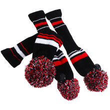 6St Zwarte Headcover Set Golf Club Duurzame Hoofdbescherming Elastisch