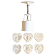 2Sets Herzförmige Mondkuchenformen Aus Hochwertigem ABS Für Weiß