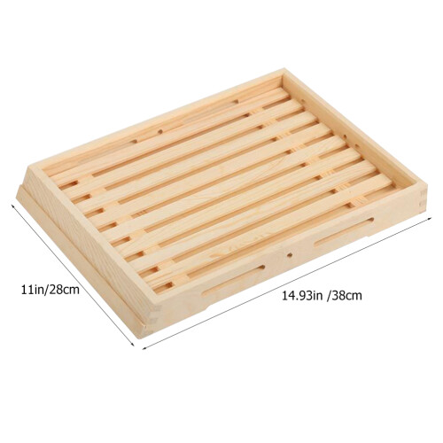 3Stk Holzserviertablett - Und Snackplatte Schlicht Robust Hellgelb 1