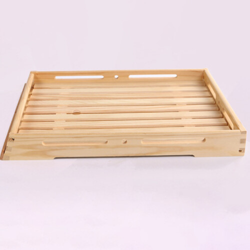 3Stk Holzserviertablett - Und Snackplatte Schlicht Robust Hellgelb 2