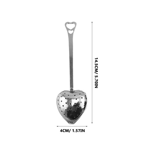70Stk Teesieb Herzform Feines Teeinfuser Silber 2