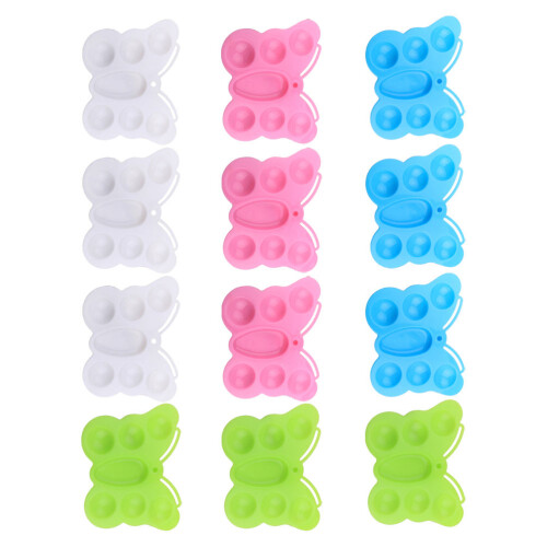 24Pcs Durable Plastic Painting Pallets Assorted Color Easy Wash