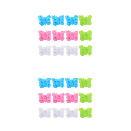 24Pcs Durable Plastic Painting Pallets Assorted Color Easy Wash 2