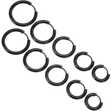40Stk Schwarze Ohrschmuck Creolen Damen Metall Eleganter Look