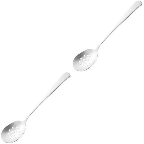 2Stk Robuster Servierlöffel Mit Hohlem Design Silber 2