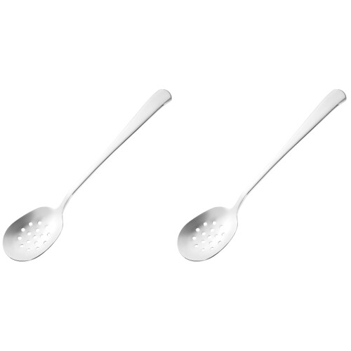 2Stk Robuster Servierlöffel Mit Hohlem Design Silber 1