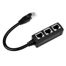 3Stk Netzwerk Splitter Rj45 Kabel 1-Zu-3 Ethernet Adapter Schwarz