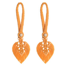 16Stk Vorhangband Orange Baumwolle Boho Blatt
