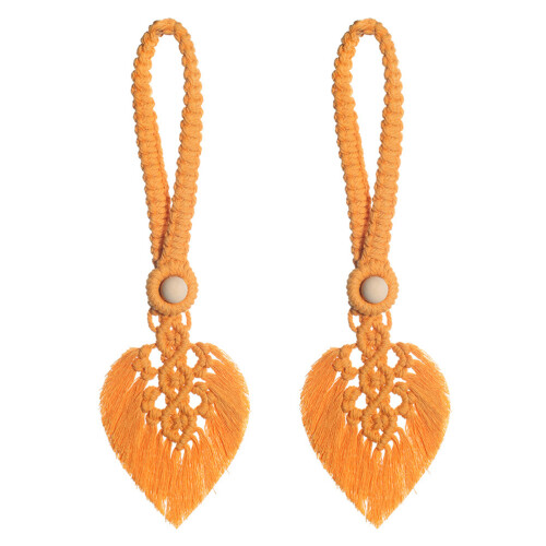 16Stk Vorhangband Orange Baumwolle Boho Blatt
