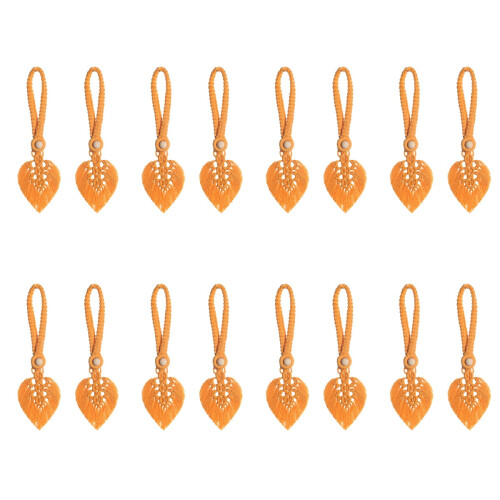 16Stk Vorhangband Orange Baumwolle Boho Blatt 1