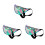 3Stk Multicolor Bauchtasche PU Material Sport Hüftpack 2