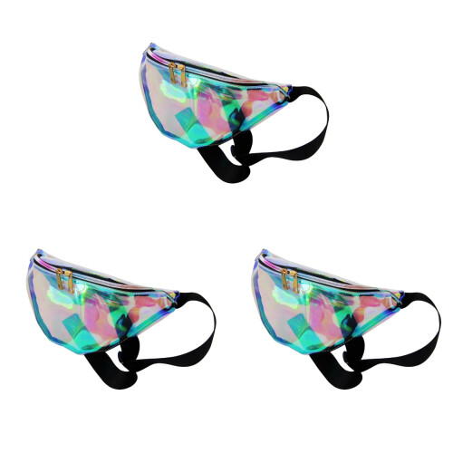 3Stk Multicolor Bauchtasche PU Material Sport Hüftpack 1