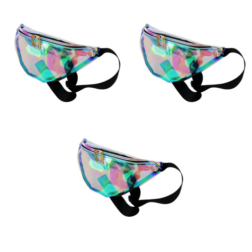 3Stk Multicolor Bauchtasche PU Material Sport Hüftpack 2