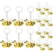120Stk Gelber Bienen Schlüsselring Cartoon Metall Anhänger