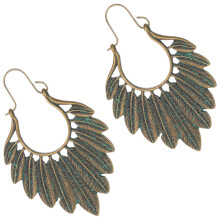4Paare Vintage Bronze Ohrhänger Blattform Damen Schmuck