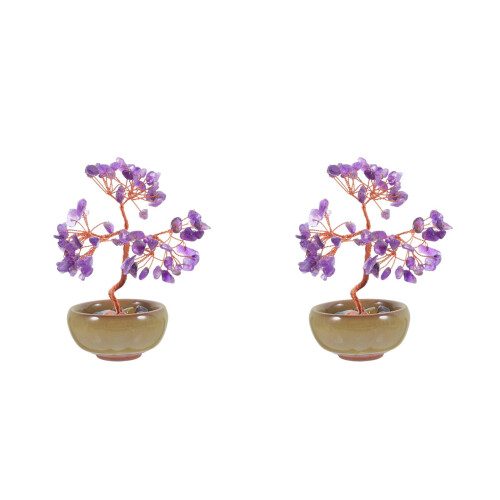 2Stk Kristall Baum Feng Shui Geldbaum Handmade Chakra Baum 1
