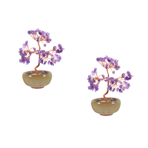 2Stk Kristall Baum Feng Shui Geldbaum Handmade Chakra Baum 2