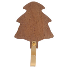 5Stk Rustikale Holz Wandhaken Mit Messing, Wohnliches