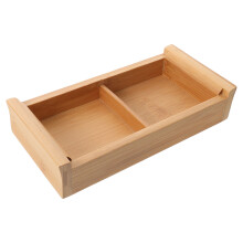 3Stk Bambus Snack-Tablett Beige Mit 2 Fächern Für Sushi Und Snacks