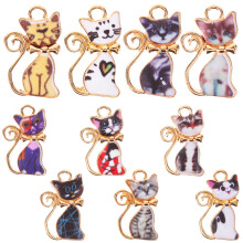 40Stk Leichte Katzen Charms Verschiedenfarbig Für DIY Schmuck