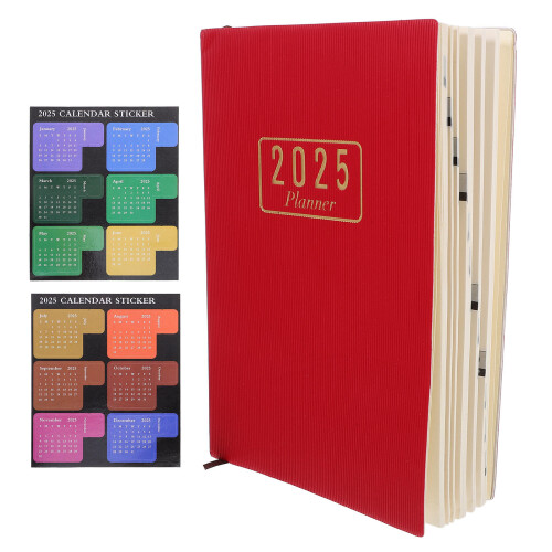 4Sets Rotes Multifunktionales Planerbuch Für Schule Und Büro 2