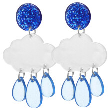 5Paare Weiße Ohrhänger Glitzer Ohrschmuck Damen