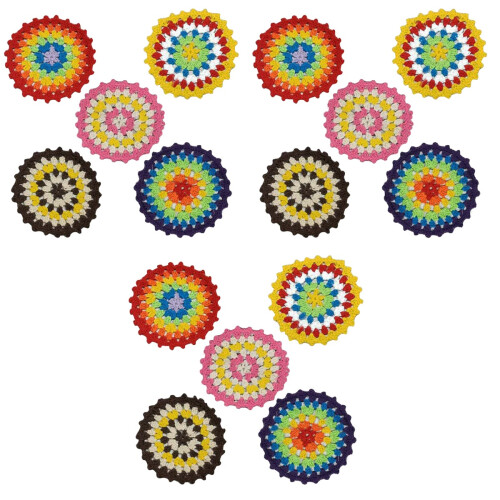 15Stk Rund Baumwolle Becher Tischsets Häkel Untersetzer 2