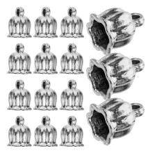 400Stk Metall Schmuckperlen Blumenanhänger Silber Für DIY Projekte