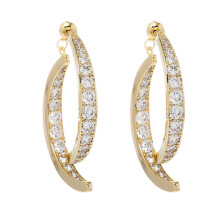3Paare Goldene Ohrpendants Design Damen Ohrschmuck Zirkonia