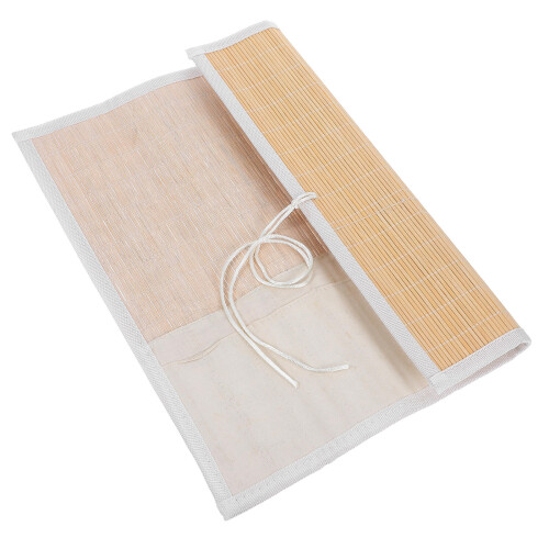2Stk Japanischer Bambus Organizer Mit Canvas Innenfutter Beige 1