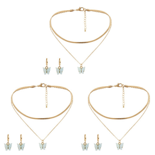3Sets Fashion Halskette Ohrringe 1