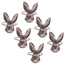 24Stk Dankfest Serviettenhalter Hasenform Silber Für Tischdeko