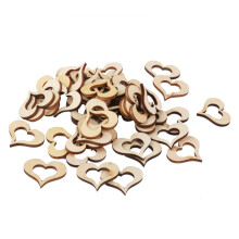 100Stk Holzscheiben Basteln Herzform Rund Naturholz Beige Glatt