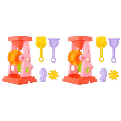 2Sets Strandspielzeug Kinder Sand Förmchen Set Tragbar Bunt 1