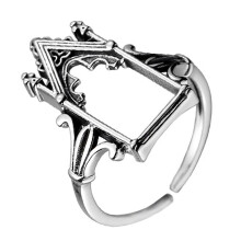 Silver Open Finger Rings Gothic Castle Adjustable Rings Vintage