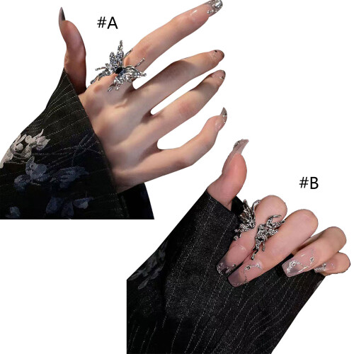 Frauen flüssige Schmetterlingsform Ringe ästhetische Gothic-A 1