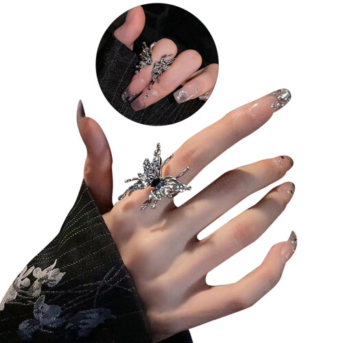 Bague irrégulière en forme de papillon, anneau d'insecte-B 2