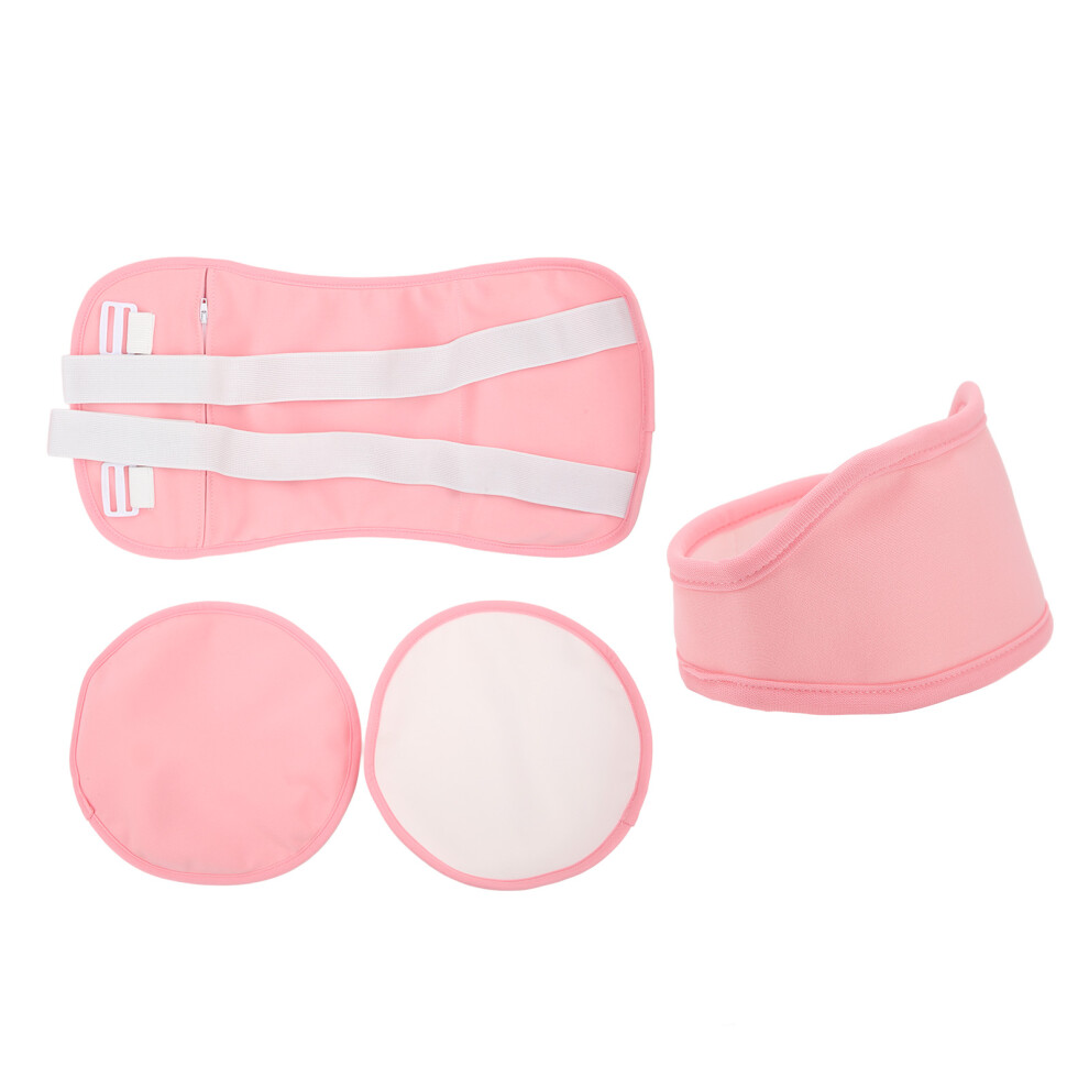 Pink Adjustable Reusable Castor Oil Pack Wrap, Leak-Proof, Cloth,