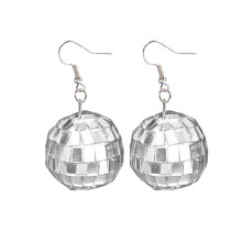 Disco-Laternenkugel-Ohrringe,-Silber